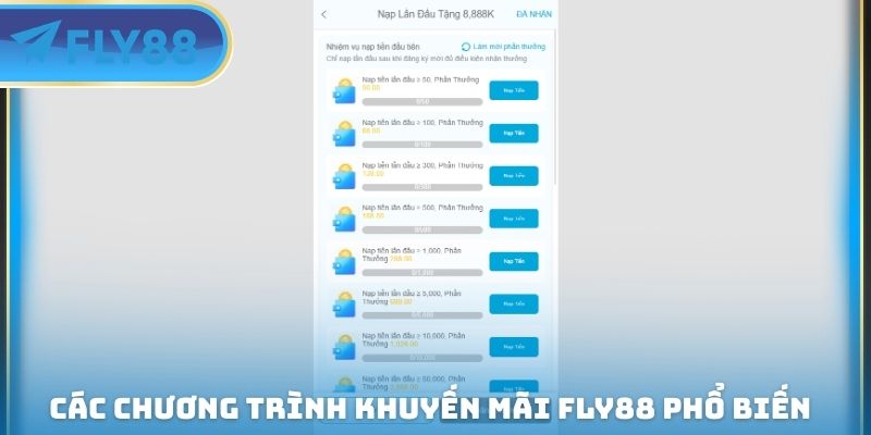 các chương trình khuyến mãi fly88